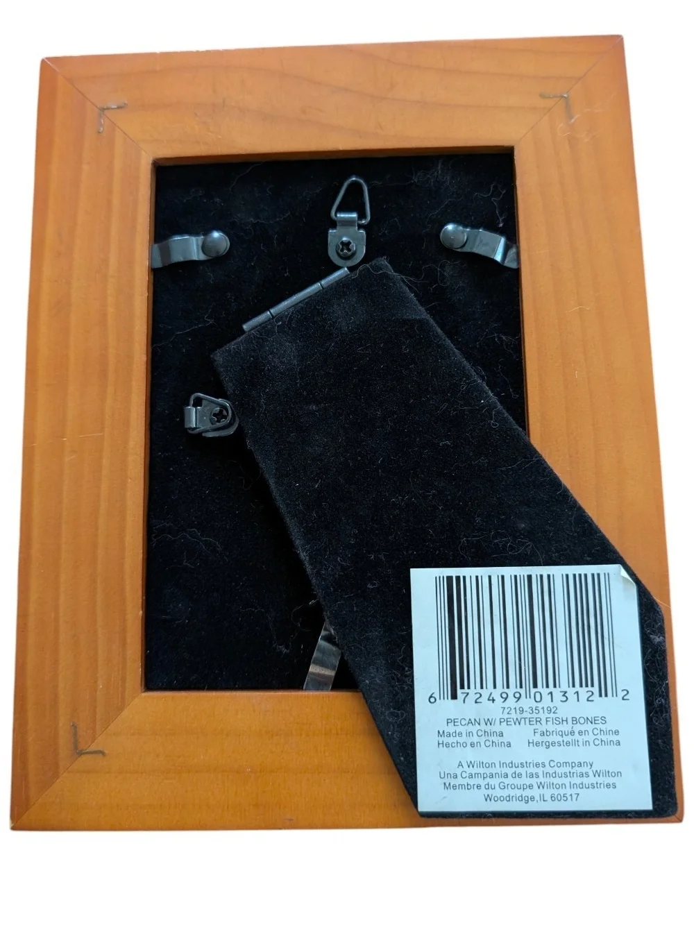 Wooden Photo Frame with Pewter Fish Accents